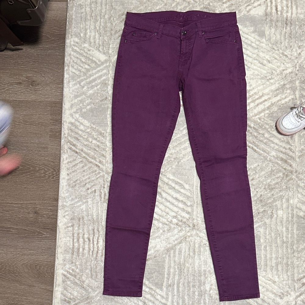 7 For All Mankind Purple Skinny Jeans